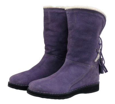 Lumberjack – středně vysoké dámské boty na nízké platformě s kožíškem ve fialové, 40 - 1