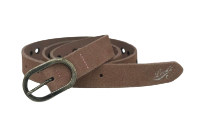 Levi's kožený dámský pásek s dekorativními cvočky - starorůžová - 1
