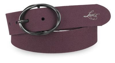 Levi's kožený dámský pásek s decentní černou sponou – fialový, 90 cm