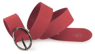 Levi's kožený dámský pásek s decentní černou sponou – červený, 90 cm