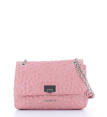 Marina Galanti flap bag – růžová kabelka s klopou s ozdobným prošíváním - 1