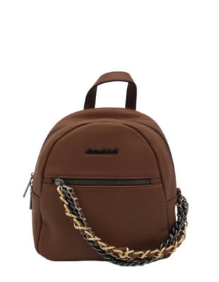 Marina Galanti backpack Zoe – malý fashion batůžek s ozdobným řetízkem v zemitě hnědé - 1