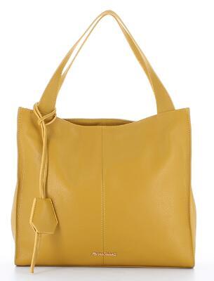Jednoduchá luxusní kožená kabelka Marina Galanti - hořčičná barva - 1
