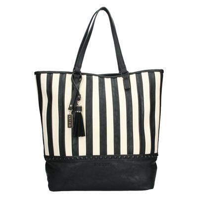 Sisley shopping bag Flora – black stripes - 1