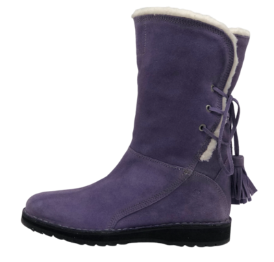 Lumberjack – středně vysoké dámské boty na nízké platformě s kožíškem ve fialové, 40 - 2