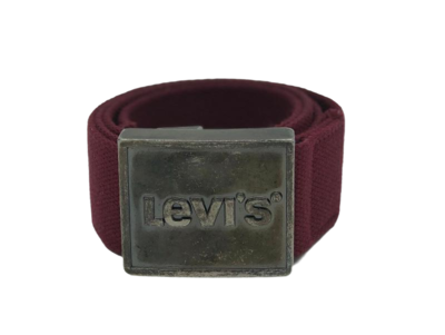 Levi's textilní široký unisex pásek – vínová barva - 2