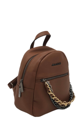 Marina Galanti backpack Zoe – malý fashion batůžek s ozdobným řetízkem v zemitě hnědé - 2
