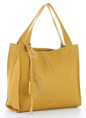 Jednoduchá luxusní kožená kabelka Marina Galanti - hořčičná barva - 2
