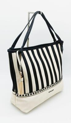 Sisley shopping bag Flora – off white stripes - 2