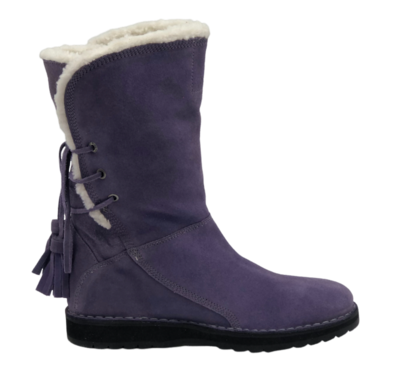 Lumberjack – středně vysoké dámské boty na nízké platformě s kožíškem ve fialové, 37 - 3