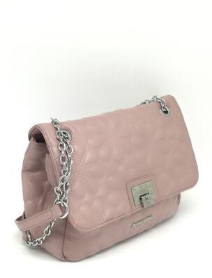 Marina Galanti flap bag – růžová kabelka s klopou s ozdobným prošíváním - 3