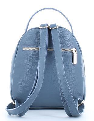 Módní kožený batoh - světle modrý - 3