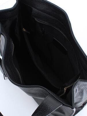 Jednoduchá luxusní kožená kabelka Marina Galanti - černá - 3