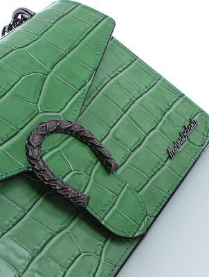 Marina Galanti - střední kožená kabelka s řetízkem přes rameno v imitaci hadí kůže - 3