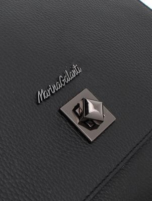 Marina Galanti - luxusní kožená kabelka se sametovou podšívkou - černá - 3