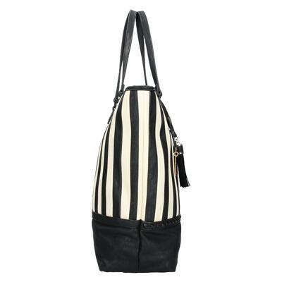 Sisley shopping bag Flora – black stripes - 3