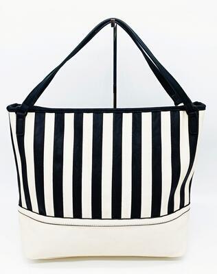 Sisley shopping bag Flora – off white stripes - 3