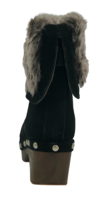 Lumberjack – kotníkové dámské boty na středně vysoké platformě s ozdobným kožíškem, 36 - 4
