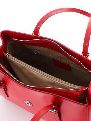 Luxusní kožená kabelka Marina Galanti "small shopping" - červená - 4