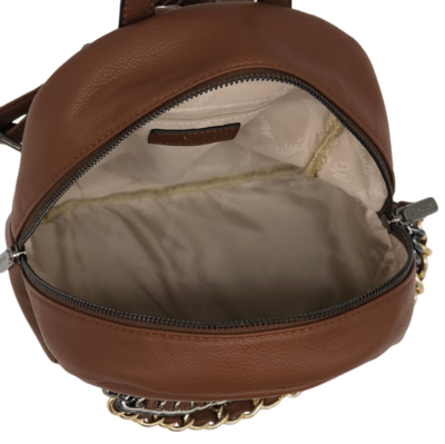 Marina Galanti backpack Zoe – malý fashion batůžek s ozdobným řetízkem v zemitě hnědé - 4