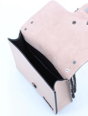 Marina Galanti malá kožená kabelka s řetízkem přes rameno - tělová - 4