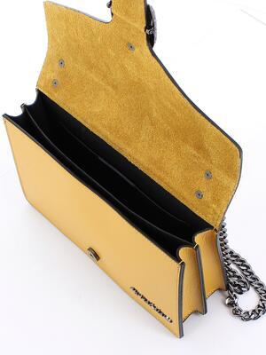 Marina Galanti střední kožená kabelka s řetízkem přes rameno - žlutá - 4