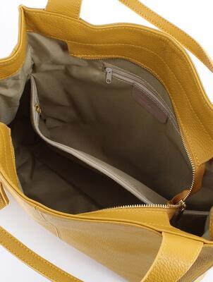 Jednoduchá luxusní kožená kabelka Marina Galanti - hořčičná barva - 4