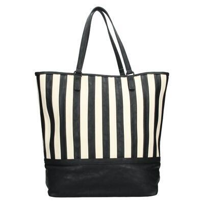 Sisley shopping bag Flora – black stripes - 4