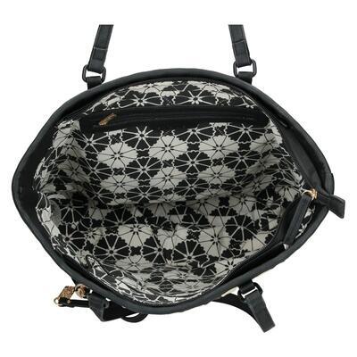 Sisley shopping bag Flora – black stripes - 6